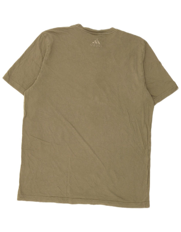 Ανδρικό γραφικό T-Shirt Adidas Top Medium Khaki Cotton