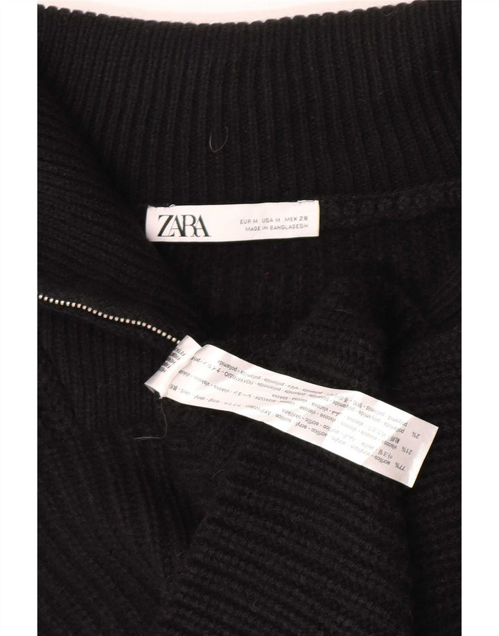 Zara Γυναικείο φανελάκι με φερμουάρ Oversized Crop Tank Top UK 14 Medium Black