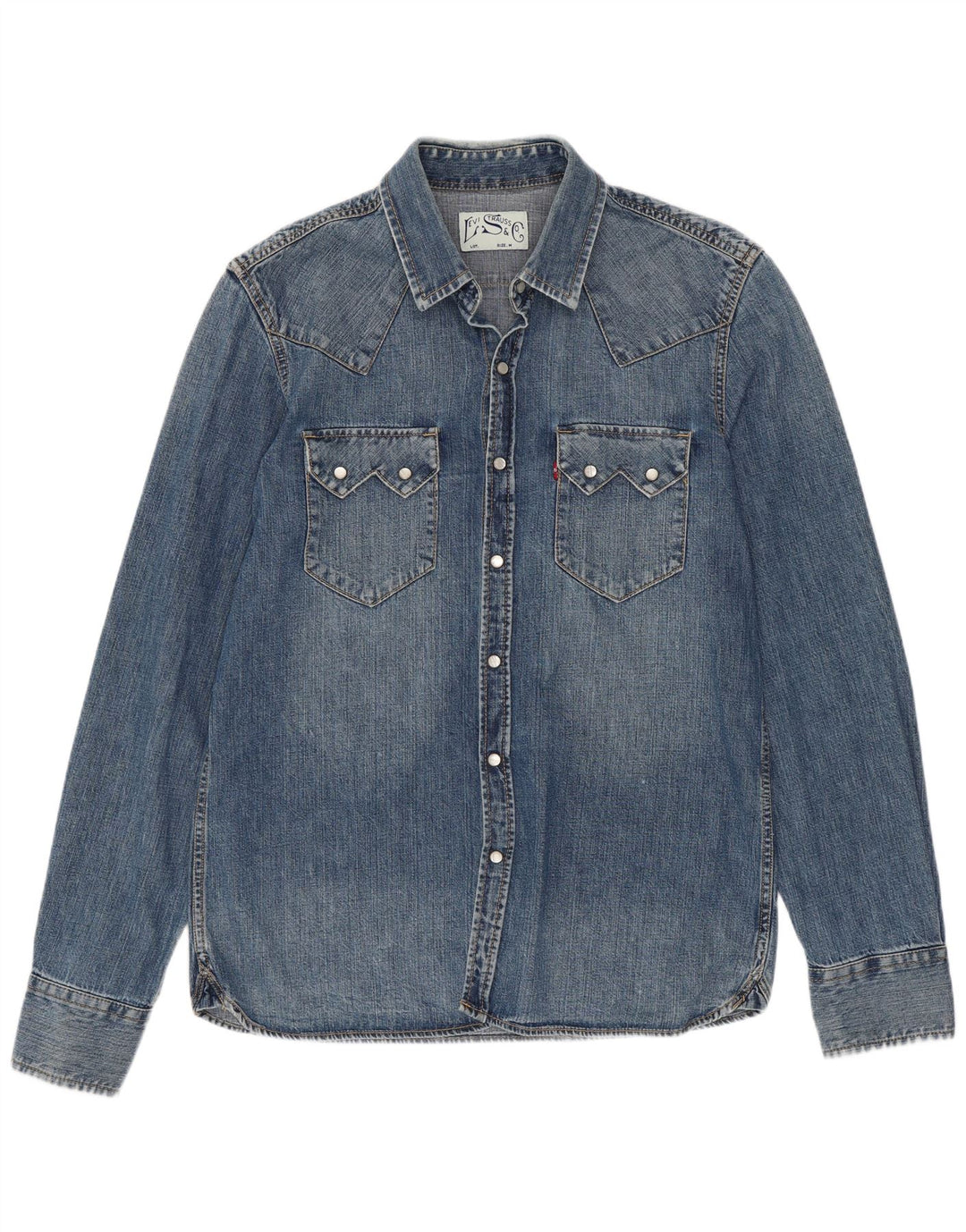 Ανδρικό τζιν πουκάμισο Levi's μεσαίο μπλε βαμβακερό