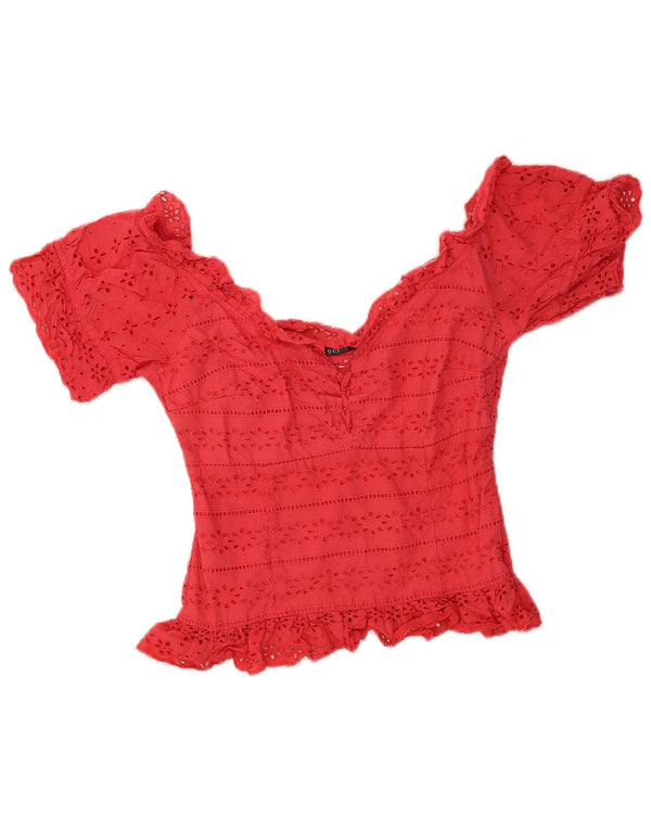 Guess Γυναικεία Crop Μπλούζα Τοπ UK 10 Small Pink