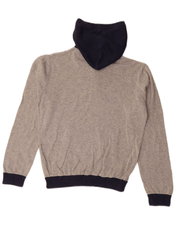 Timberland Boys Graphic Hooded Jumper 11-12 Years XS Grey Colourblock