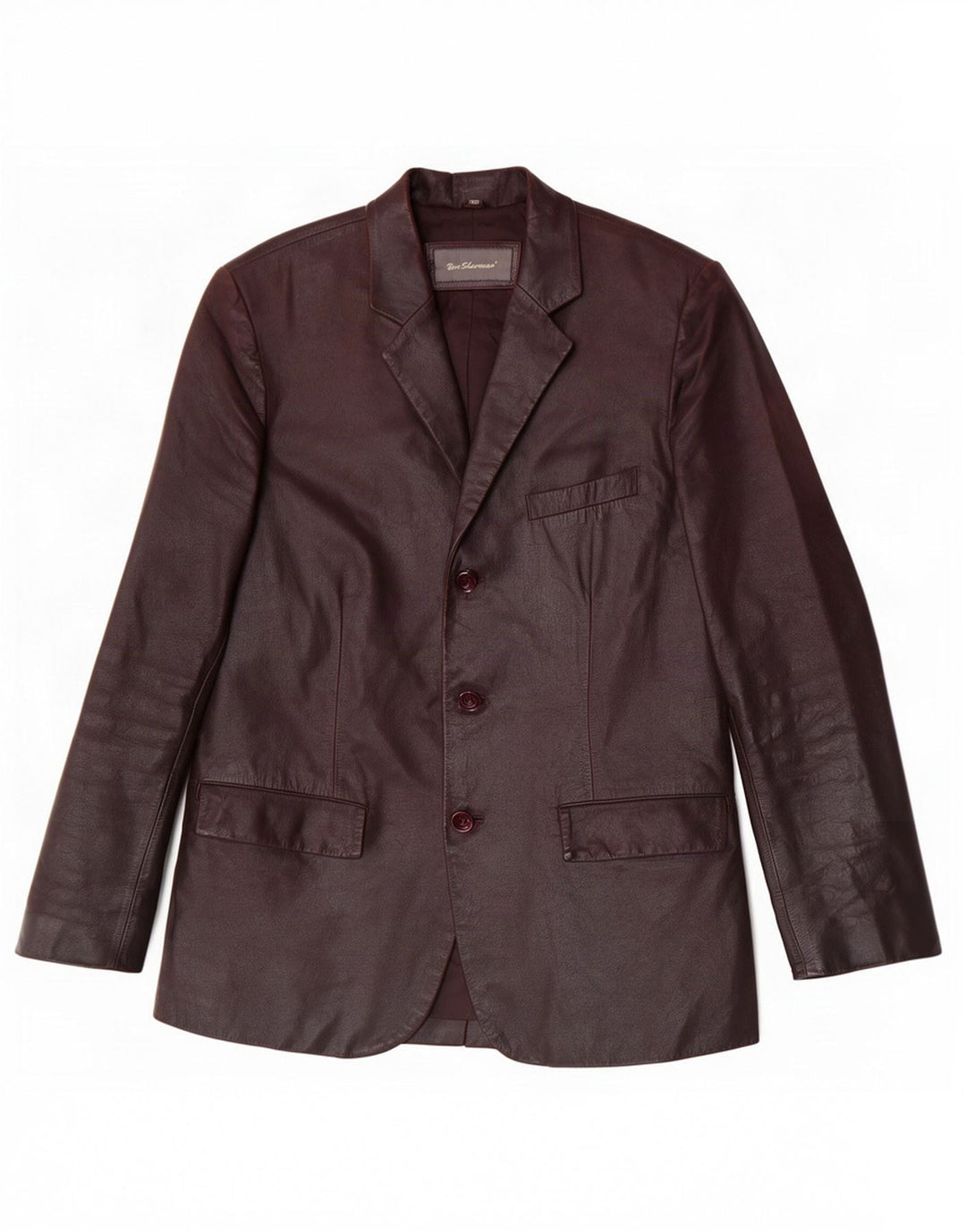 Ben Sherman Ανδρικό δερμάτινο μπλέιζερ 38 κουμπιών UK 38 Medium Brown