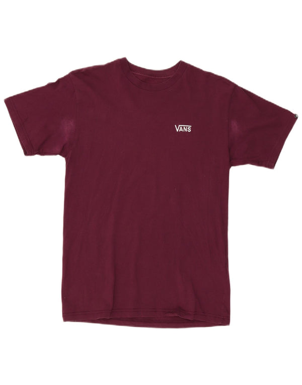 VANS Mens Classic Fit Graphic T-Shirt Top Small Burgundy Cotton