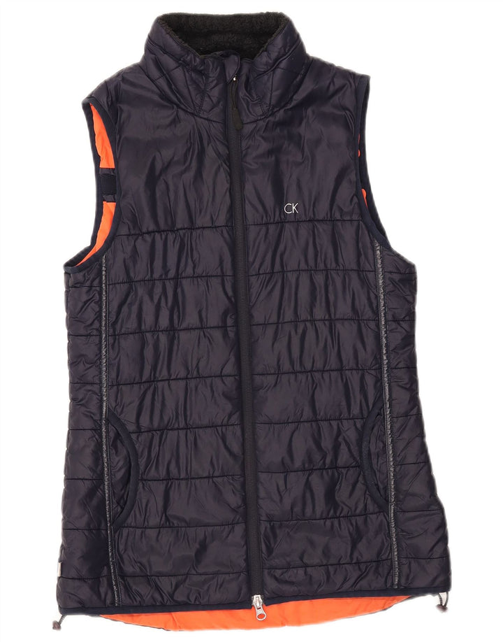 Calvin Klein Γυναικείο Gilet UK 10 Small Navy Blue Nylon