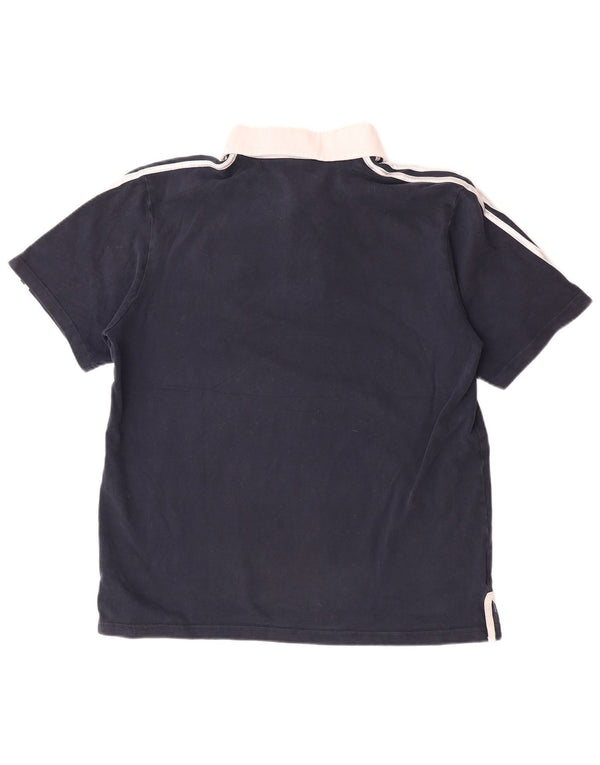 Adidas Mens Italia Rugby Polo πουκάμισο Μεγάλο Navy Blue Colourblock Sports