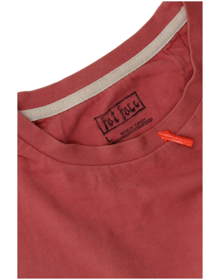 Ανδρικό γραφικό T-Shirt Fat Face Top μεγάλο ροζ βαμβακερό