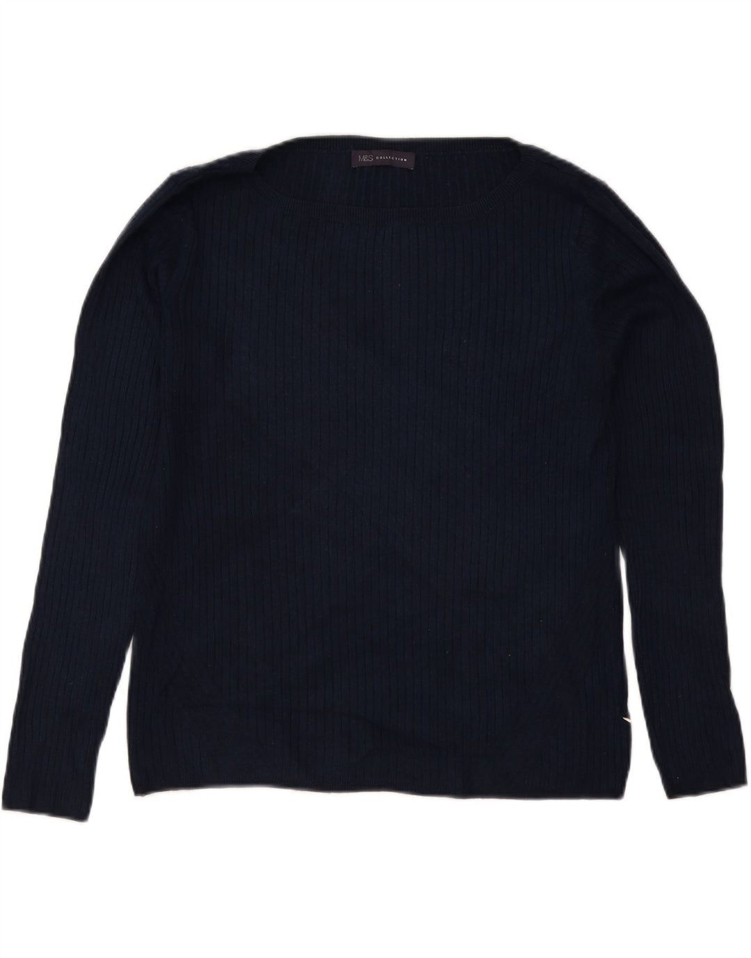 Marks & Spencer Γυναικείο πουλόβερ με λαιμό σκάφος UK 12 Medium Navy Blue