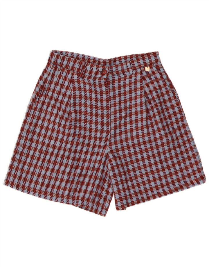 Vintage γυναικείο casual σορτς IT 42 Medium W28 Βουργουνδί Houndstooth