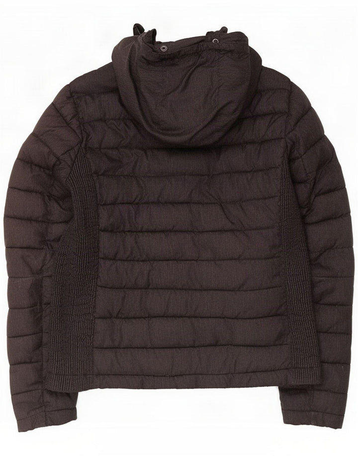 Superdry γυναικείο μπουφάν με κουκούλα UK 16 μεγάλο μαύρο πολυεστέρα