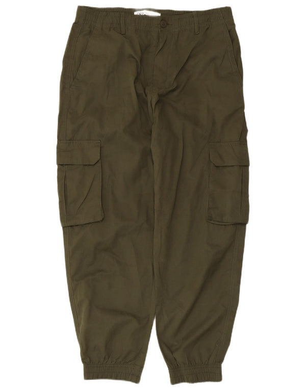 Zara Womens Crop Joggers Cargo Παντελόνι Medium W31 L25 Khaki