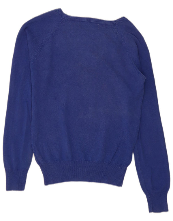 Zara Γυναικείο πουλόβερ με V λαιμόκοψη UK 10 Small Blue