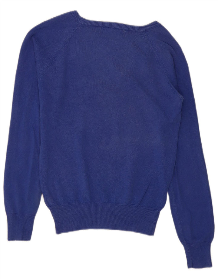 Zara Γυναικείο πουλόβερ με V λαιμόκοψη UK 10 Small Blue