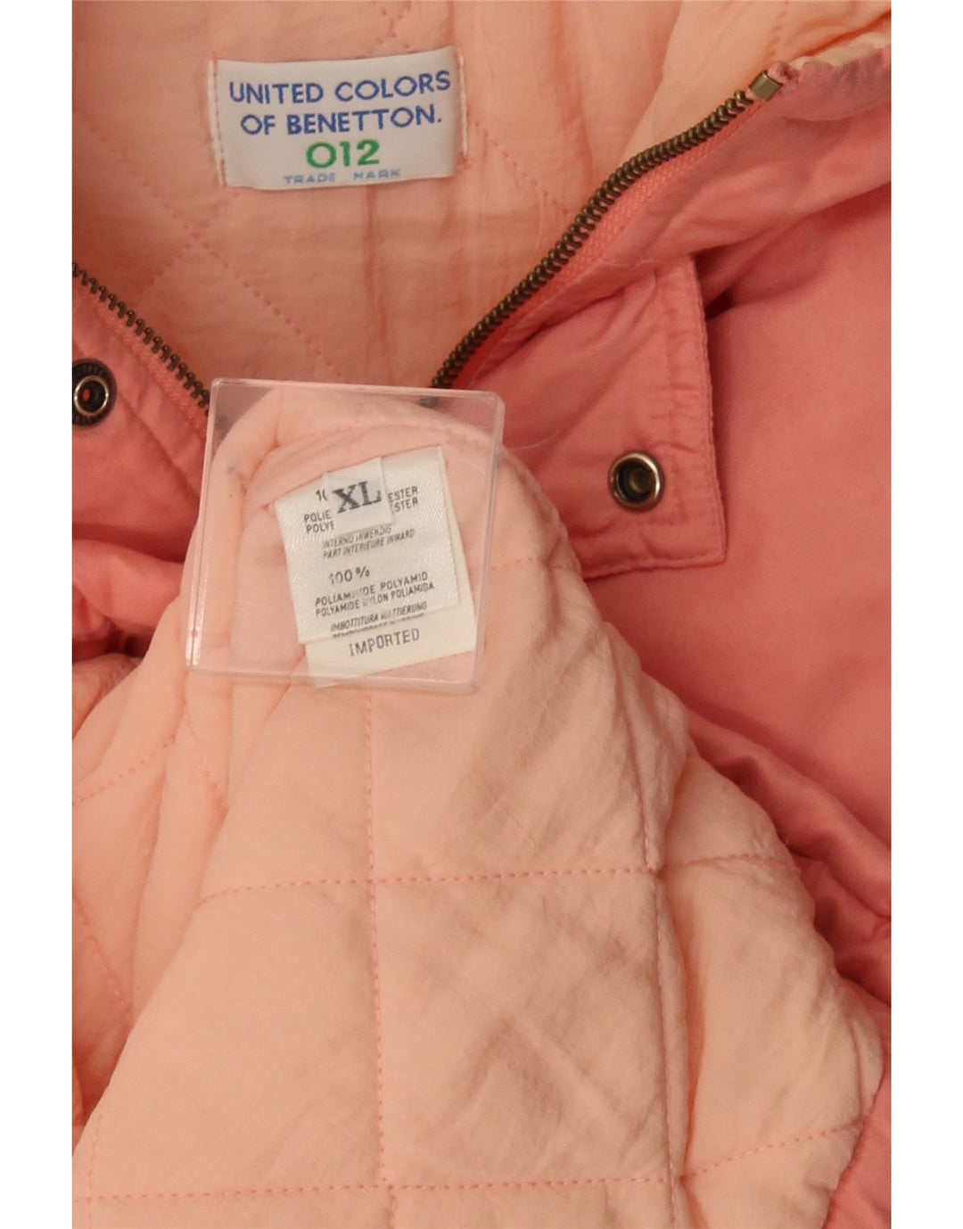 Γυναικείο μπουφάν με κουκούλα Benetton UK 18 XL Pink Polyester