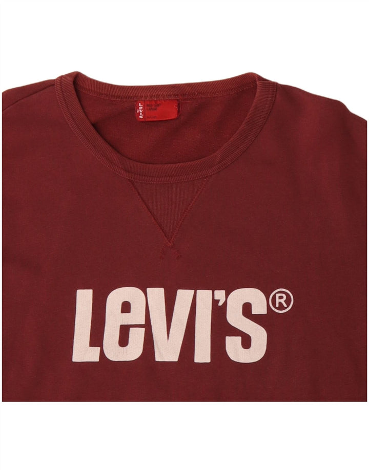 Ανδρικό γραφικό φούτερ Levi's Jumper Large Maroon Βαμβακερό