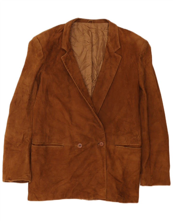 Vintage Γυναικείο Suede Διπλό Μπουφάν Blazer IT 50 XL Δερμάτινο μπεζ