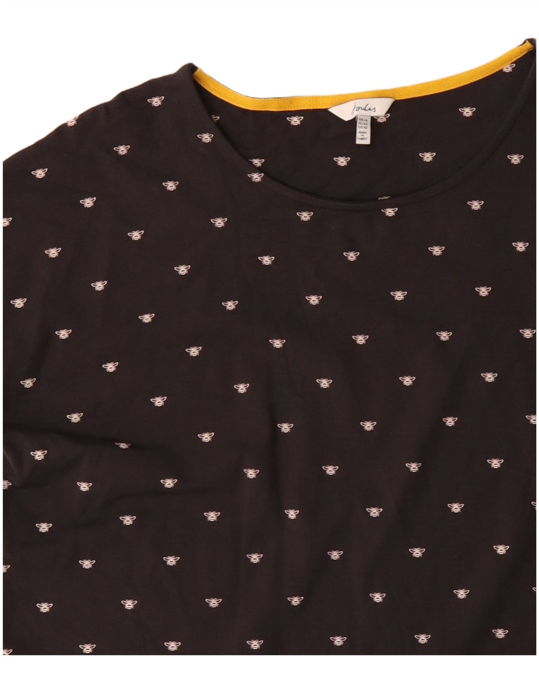 Γυναικείο μπλουζάκι JOULES μεγάλου μεγέθους, αφηρημένο μοτίβο, UK 14 μεγάλο μαύρο