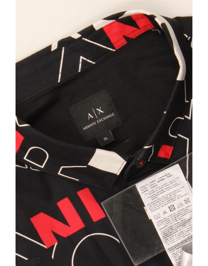 ARMANI EXCHANGE Ανδρικό Abstract Pattern Graphic πουκάμισο XL Μαύρο βαμβακερό