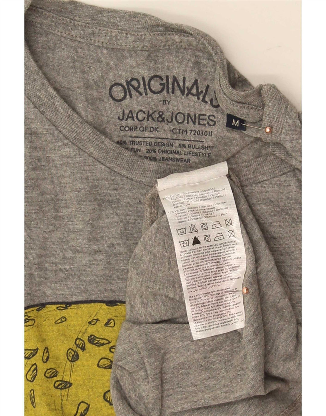 Ανδρικό γραφικό μπλουζάκι Jack & Jones Τοπ μεσαίο γκρι βαμβακερό