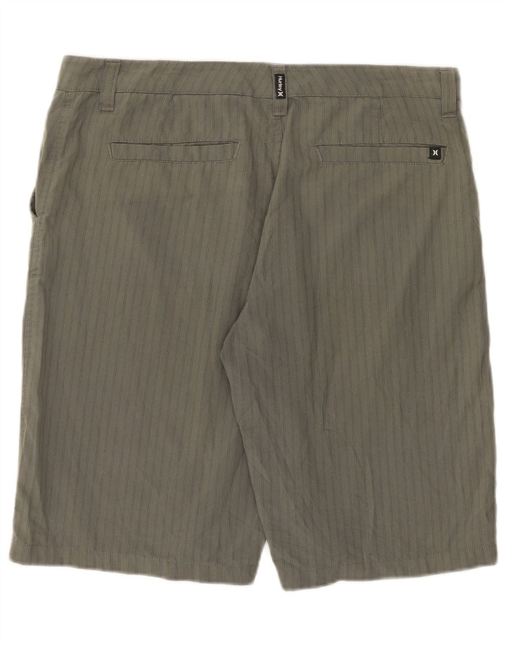 Ανδρικό σορτς chino Hurley μεγάλο W34 γκρι ριγέ πολυεστέρα