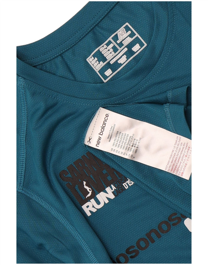 Ανδρικό γραφικό μπλουζάκι New Balance Top Small Blue Polyester