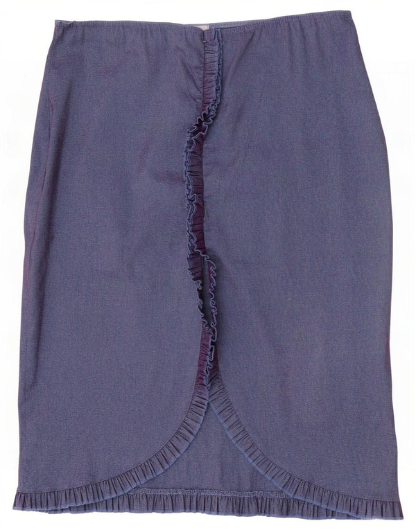 Vintage γυναικεία ίσια φούστα UK 12 Medium W30 Purple Viscose