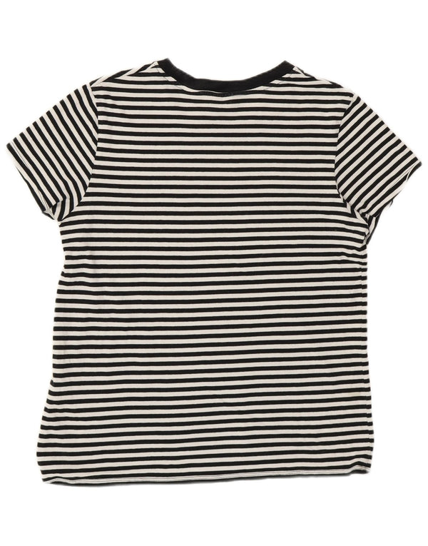 Levi's Womens T-Shirt Top UK 14 Medium White Striped Cotton Nautical