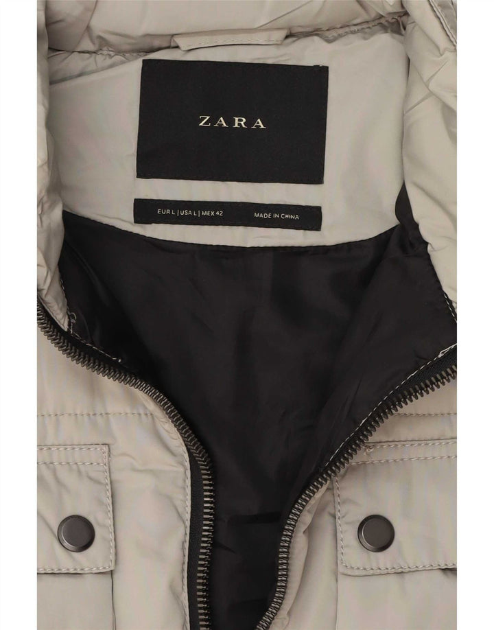 Zara Mens Padded Gilet UK 40 Large Grey