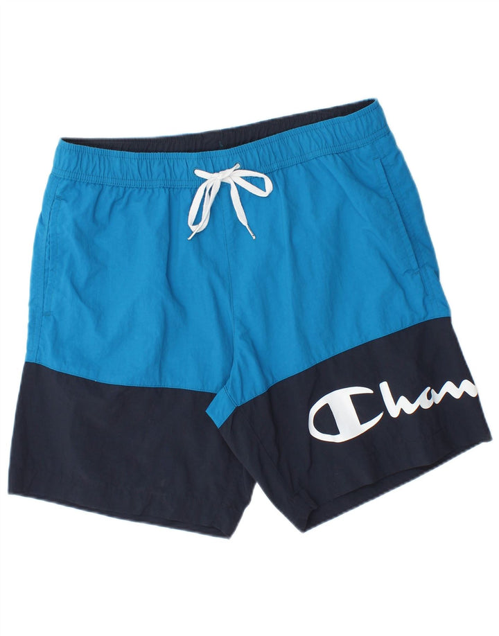 Ανδρικό γραφικό σορτς κολύμβησης Champion Medium Blue Colourblock