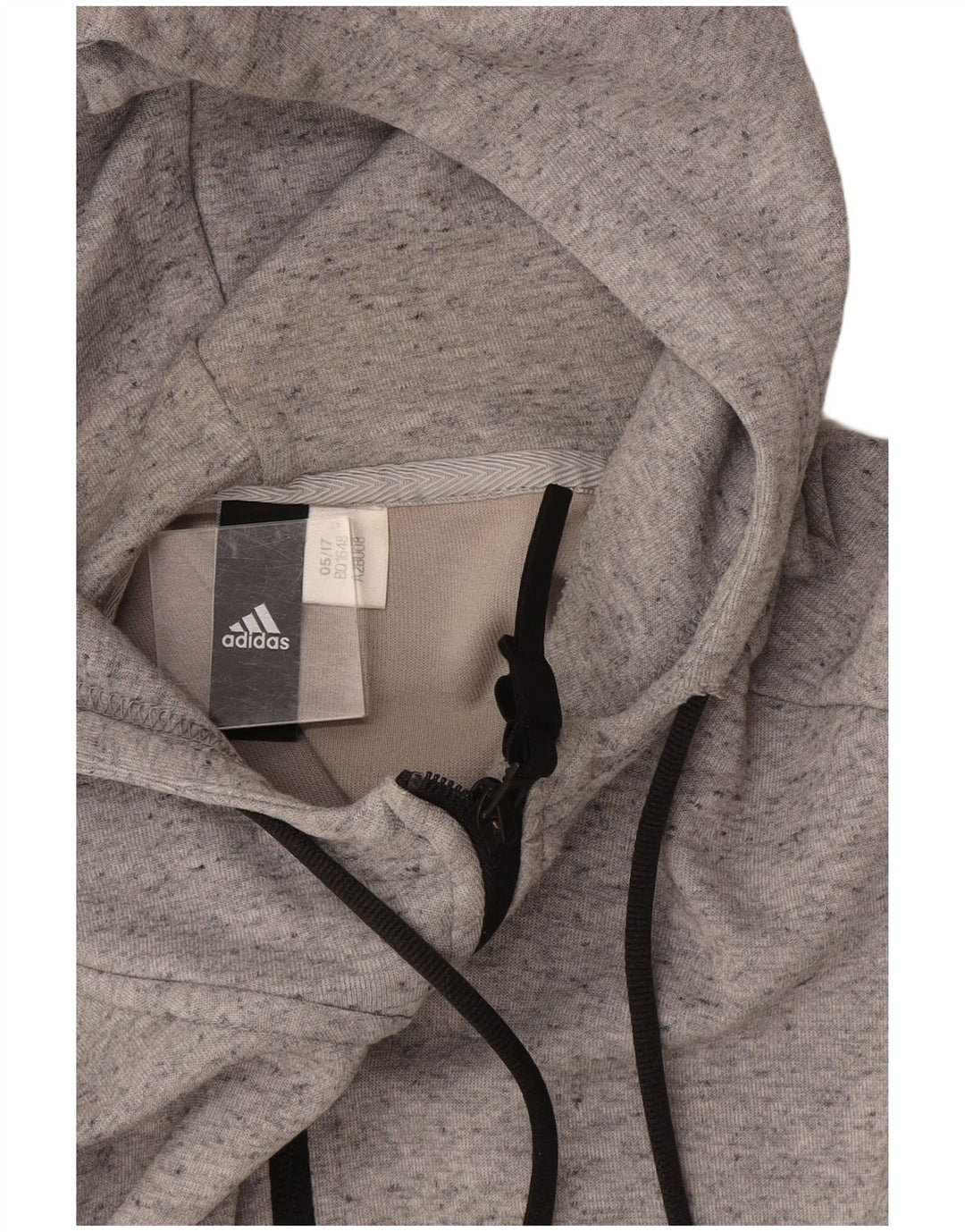 Ανδρικό πουλόβερ με κουκούλα με φερμουάρ Adidas σε μεσαίο γκρι χρώμα