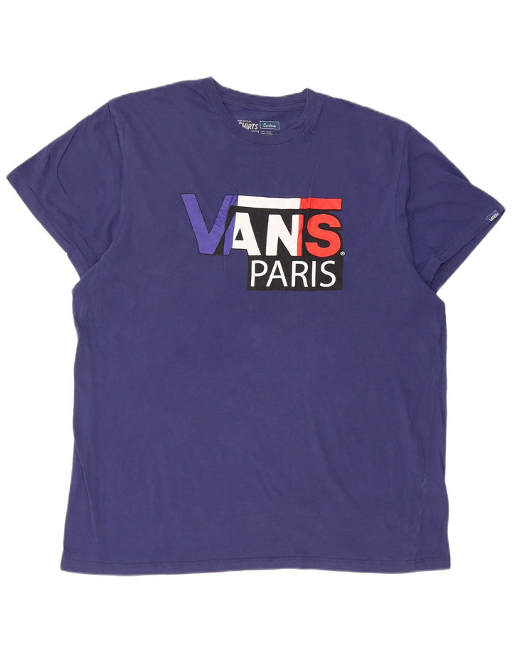 Γραφικό T-Shirt Ανδρικό VANS Custom Fit Top XL Μπλε βαμβακερό