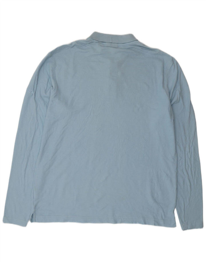 Ανδρικό μακρυμάνικο μπλουζάκι πόλο FILA XL Μπλε βαμβακερό