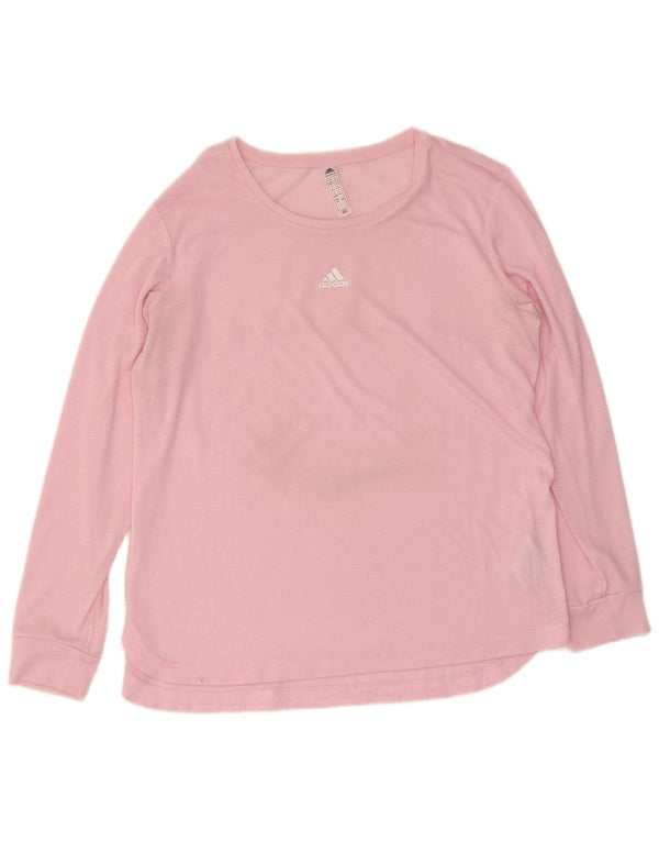 Adidas Γυναικείο Aeroready Top μακρυμάνικο UK 16/18 μεγάλο ροζ πολυεστέρας