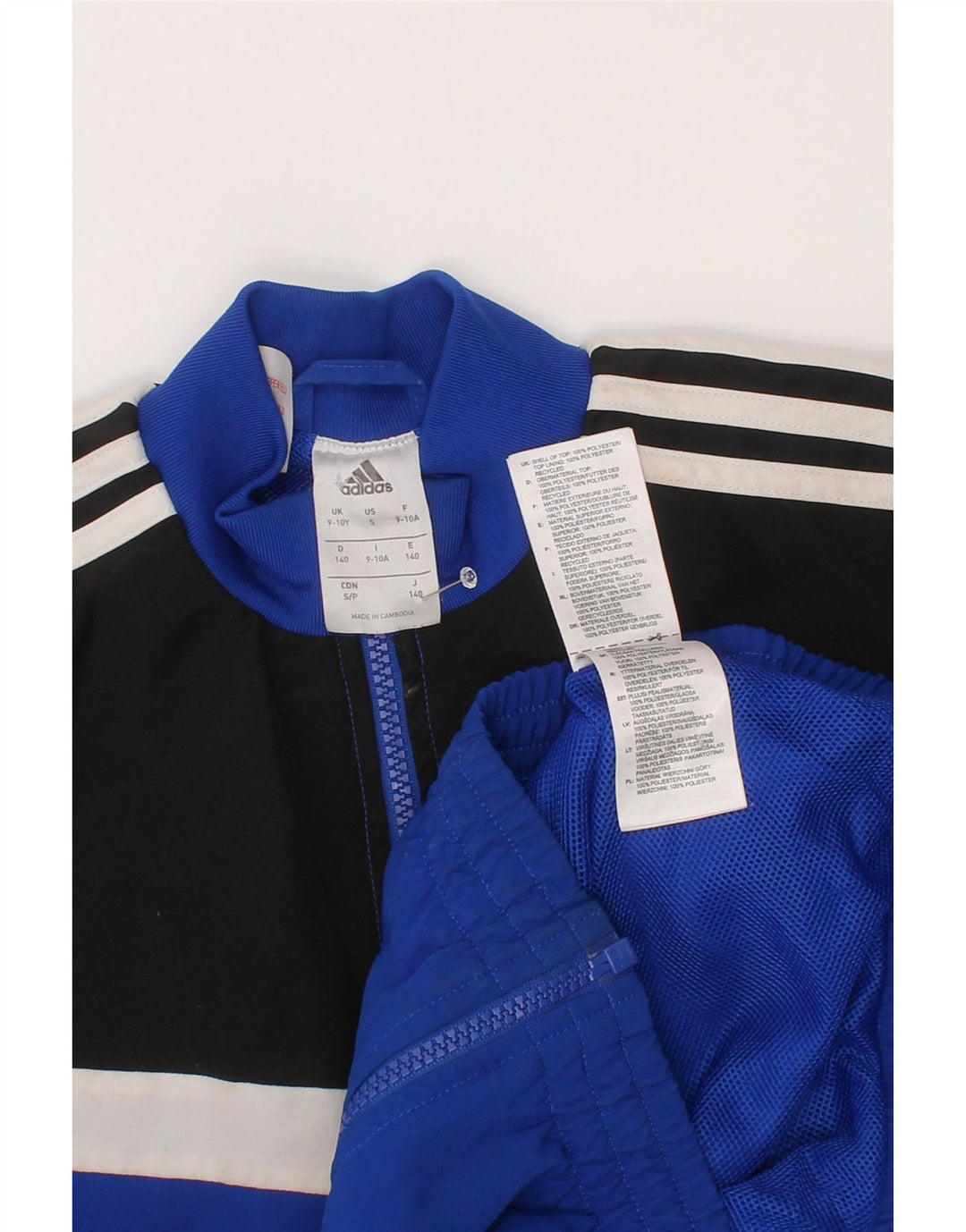 Adidas Boys αθλητική φόρμα Top Jacket 9-10 Years Blue Colourblock Polyester