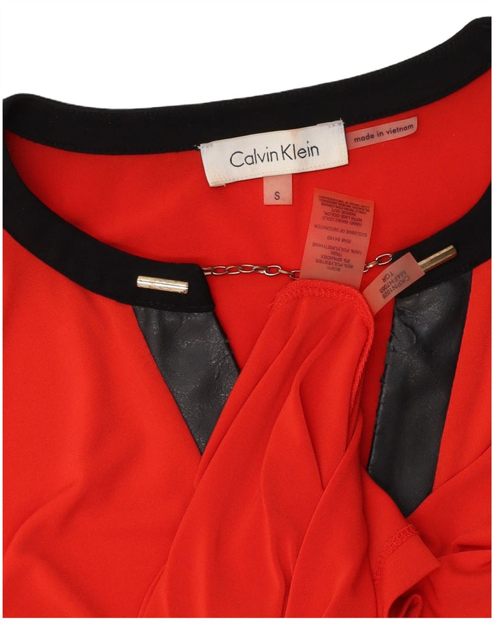 Γυναικεία μπλούζα Calvin Klein Top UK 10 Small Red Colourblock Polyester