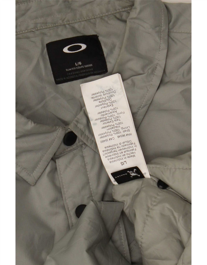 Oakley Ανδρικό Slim Fit Bomber Jacket UK 40 Large Grey Polyester