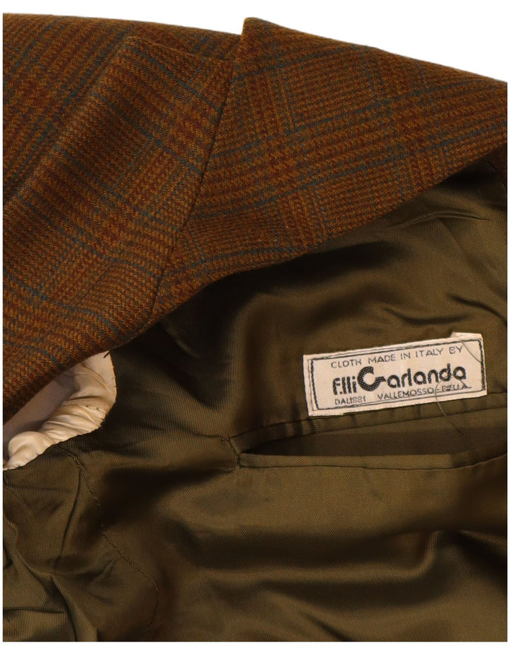 VINTAGE Ανδρικό σακάκι σακάκι με 2 κουμπιά UK 38 μεσαίου καφέ Houndstooth