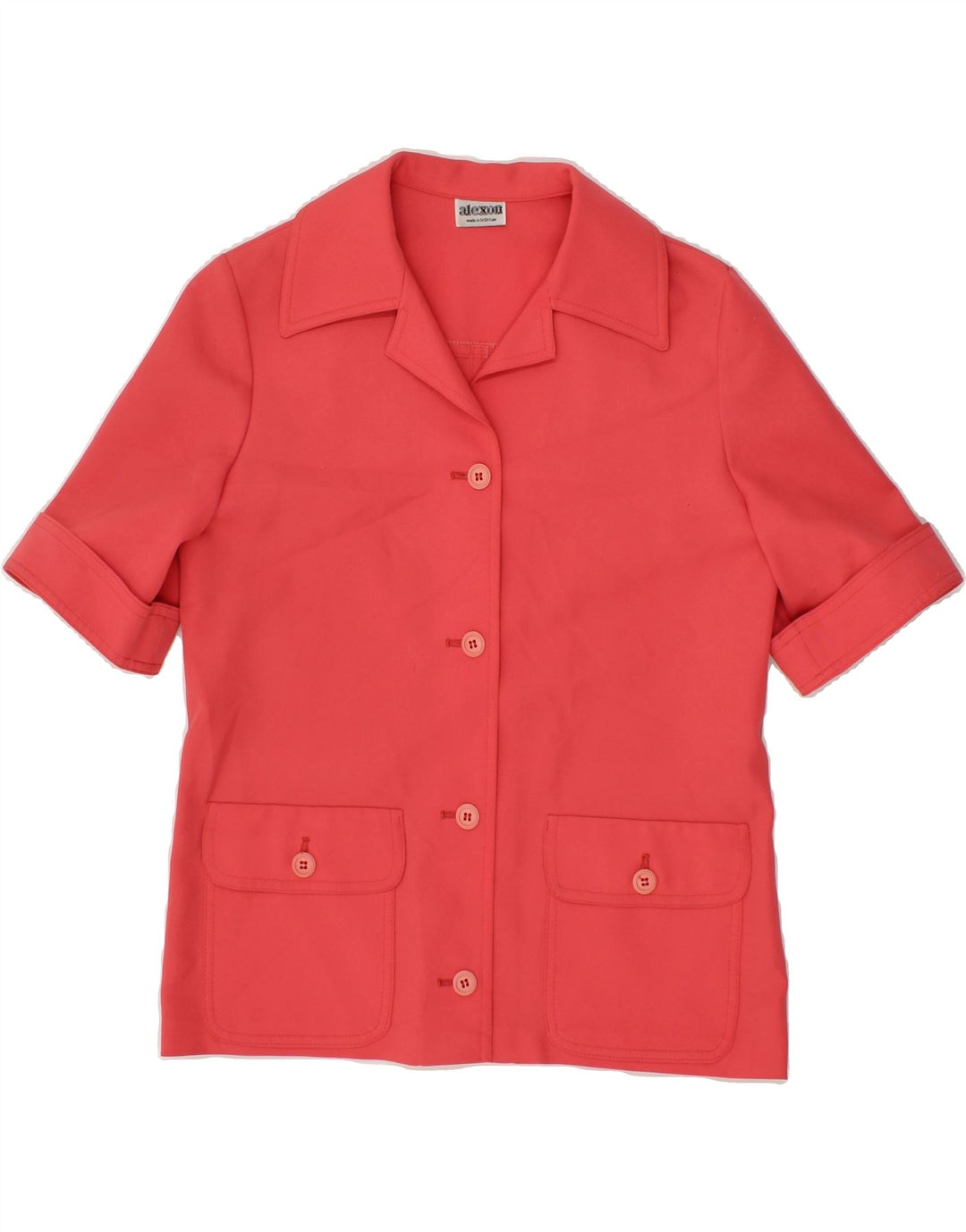 ALEXON Womens 4 Button Short Sleeve Blazer Jacket UK 14 Medium  Pink Vintage ALEXON and Second-Hand ALEXON from Messina Hembry 