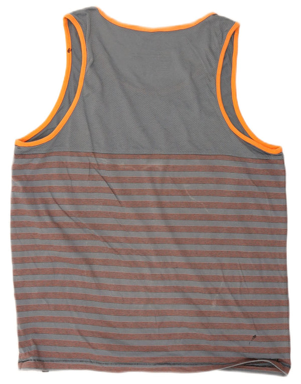 Hurley Ανδρικό γιλέκο Premium Fit Top μεγάλο γκρι βαμβακερό ριγέ
