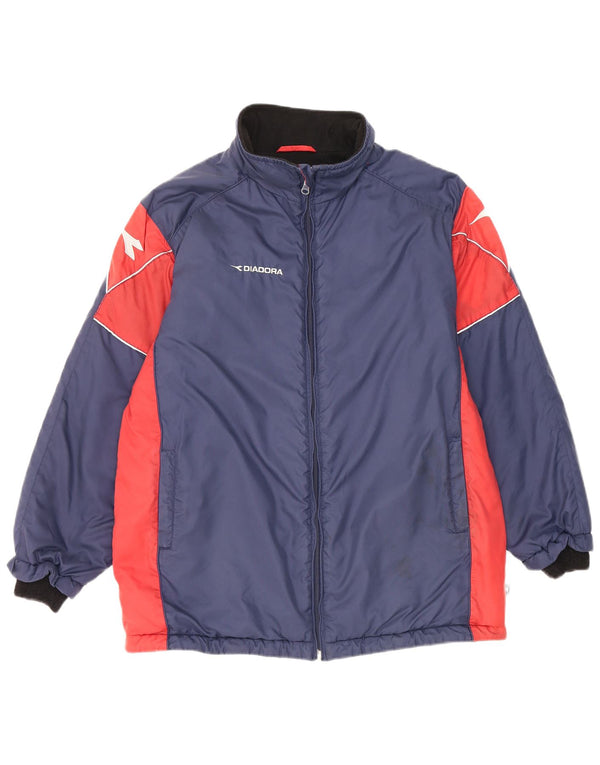 Diadora Boys Tracksuit Top Jacket 11-12 Years XL Navy Blue Colorblock