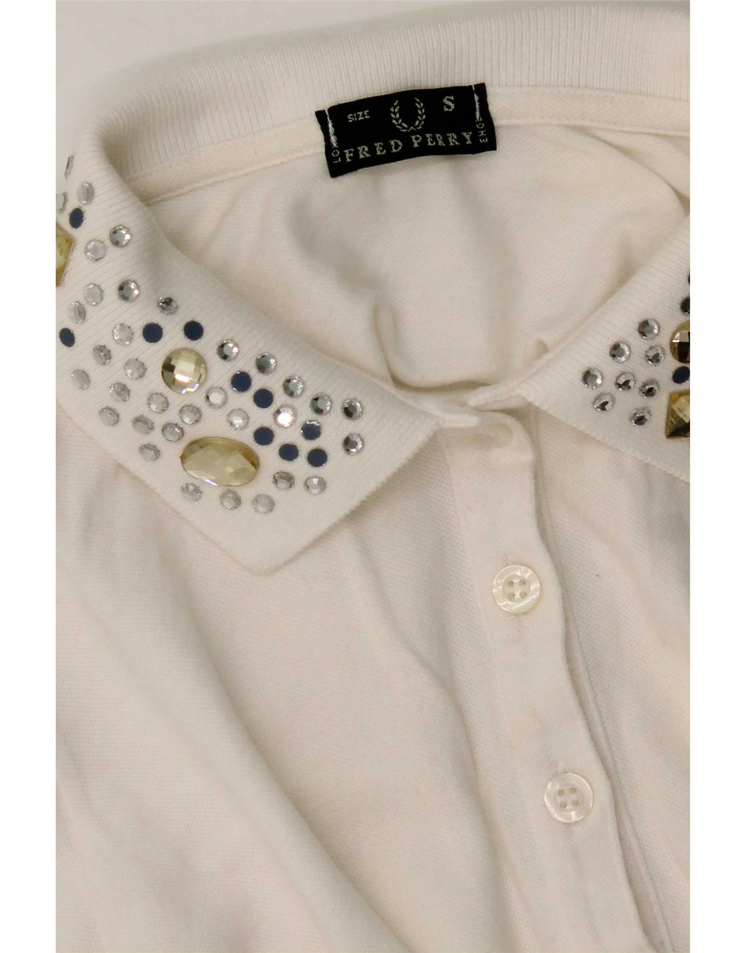 Fred Perry γυναικείο μπλουζάκι πόλο UK 10 Small White