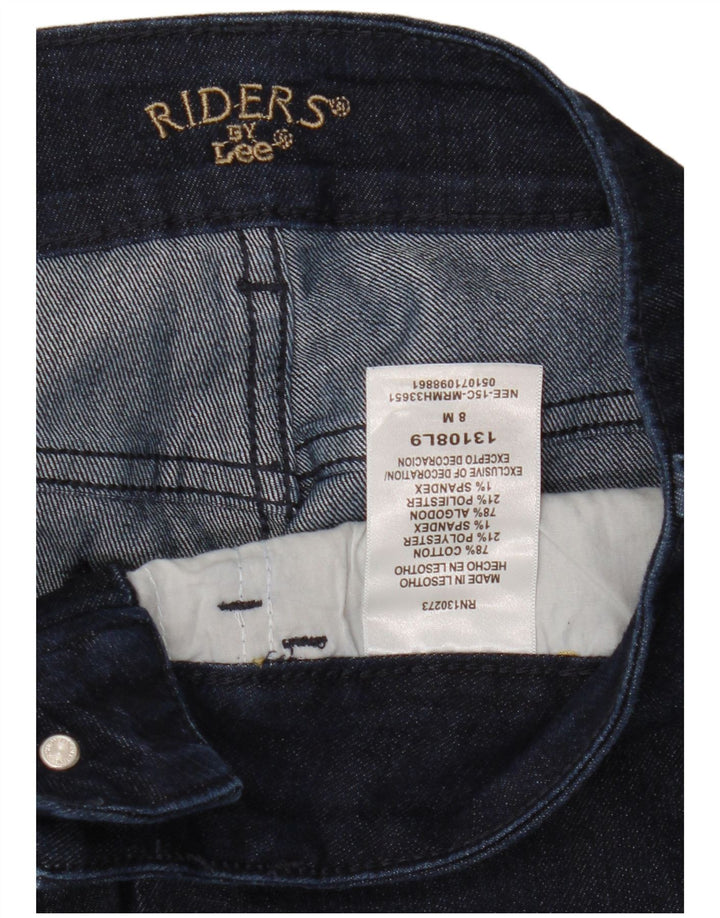 LEE Womens Riders Capri Jeans US 8 Medium W30 L18 Navy Blue Cotton