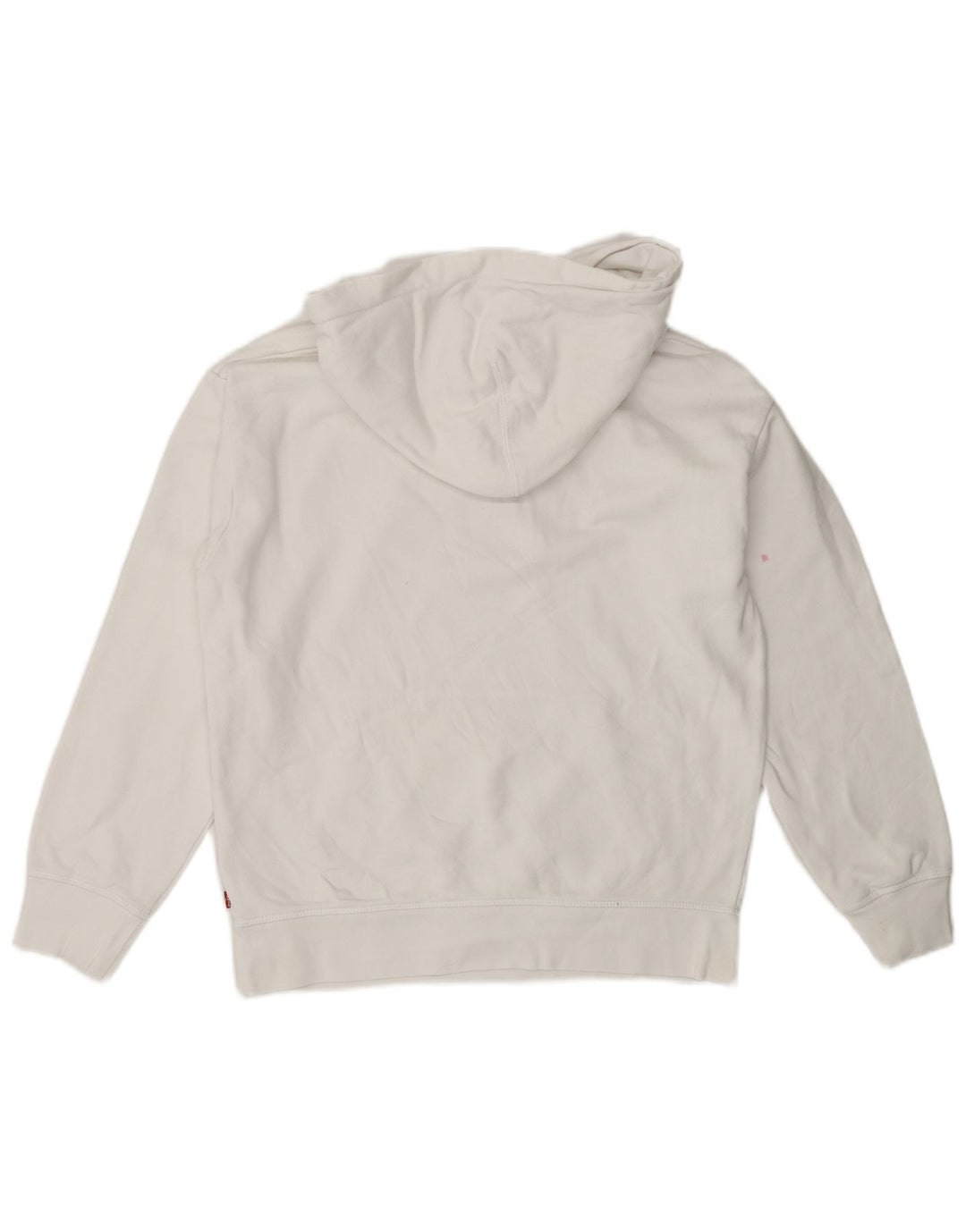 LEVI'S Γυναικείο υπερμεγέθη γραφικό κουκούλα UK 6 XS λευκό βαμβακερό