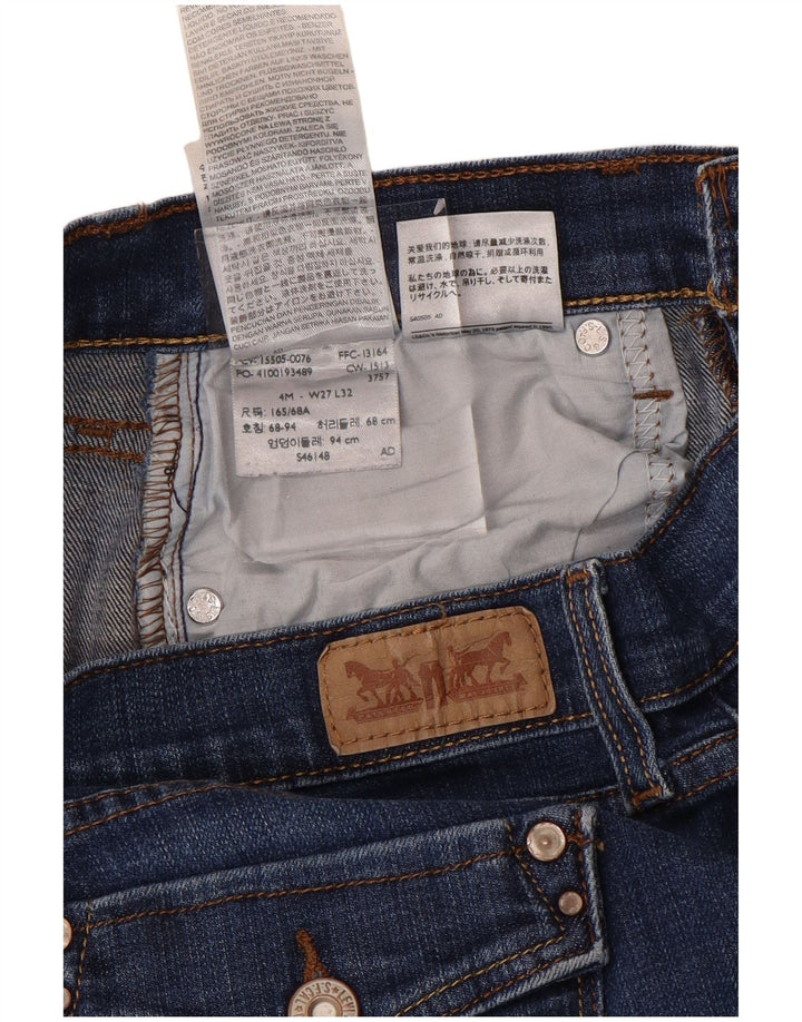 LEVI'S Γυναικείο τζιν 505 ίσιο US 4 Small W27 L32 Μπλε βαμβακερό