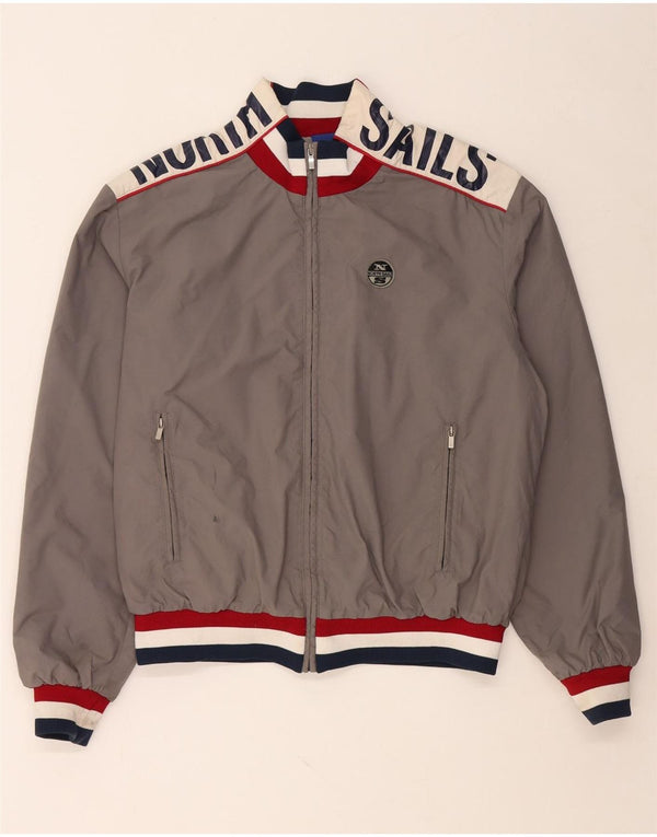 NORTH SAILS Ανδρικό γραφικό μπουφάν μπουφάν UK 42 XL Grey Colorblock Polyamide