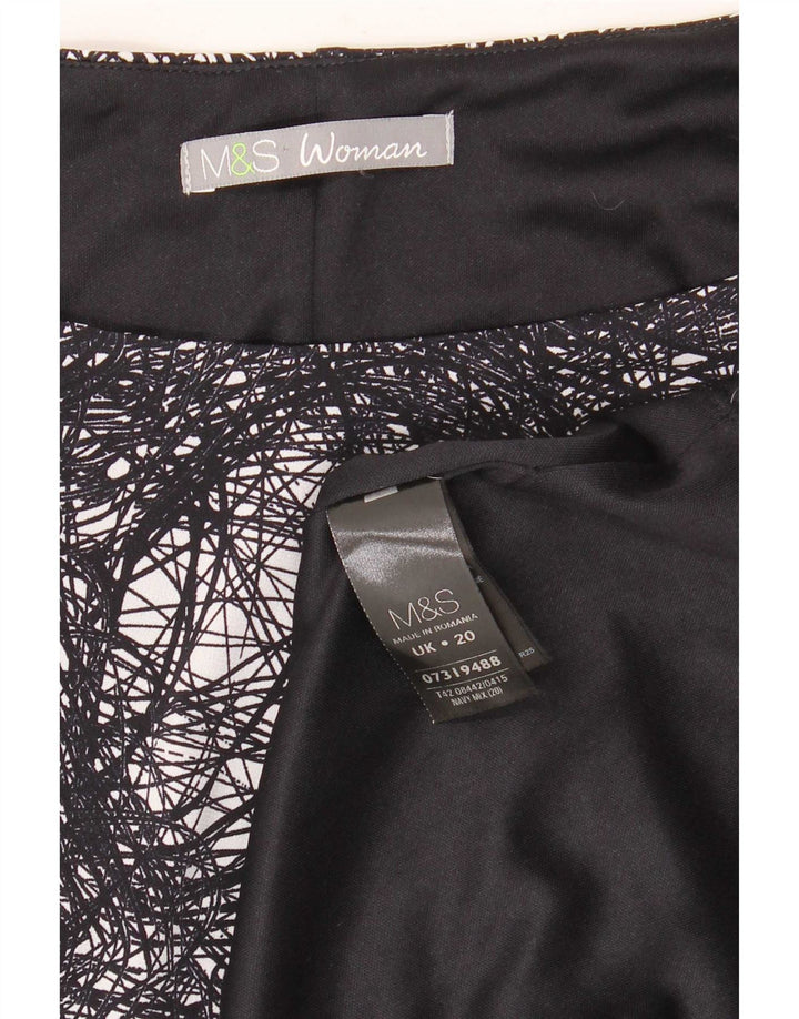 Marks & Spencer Γυναικείο φόρεμα με θήκη αφηρημένο σχέδιο UK 20 2XL Μαύρο
