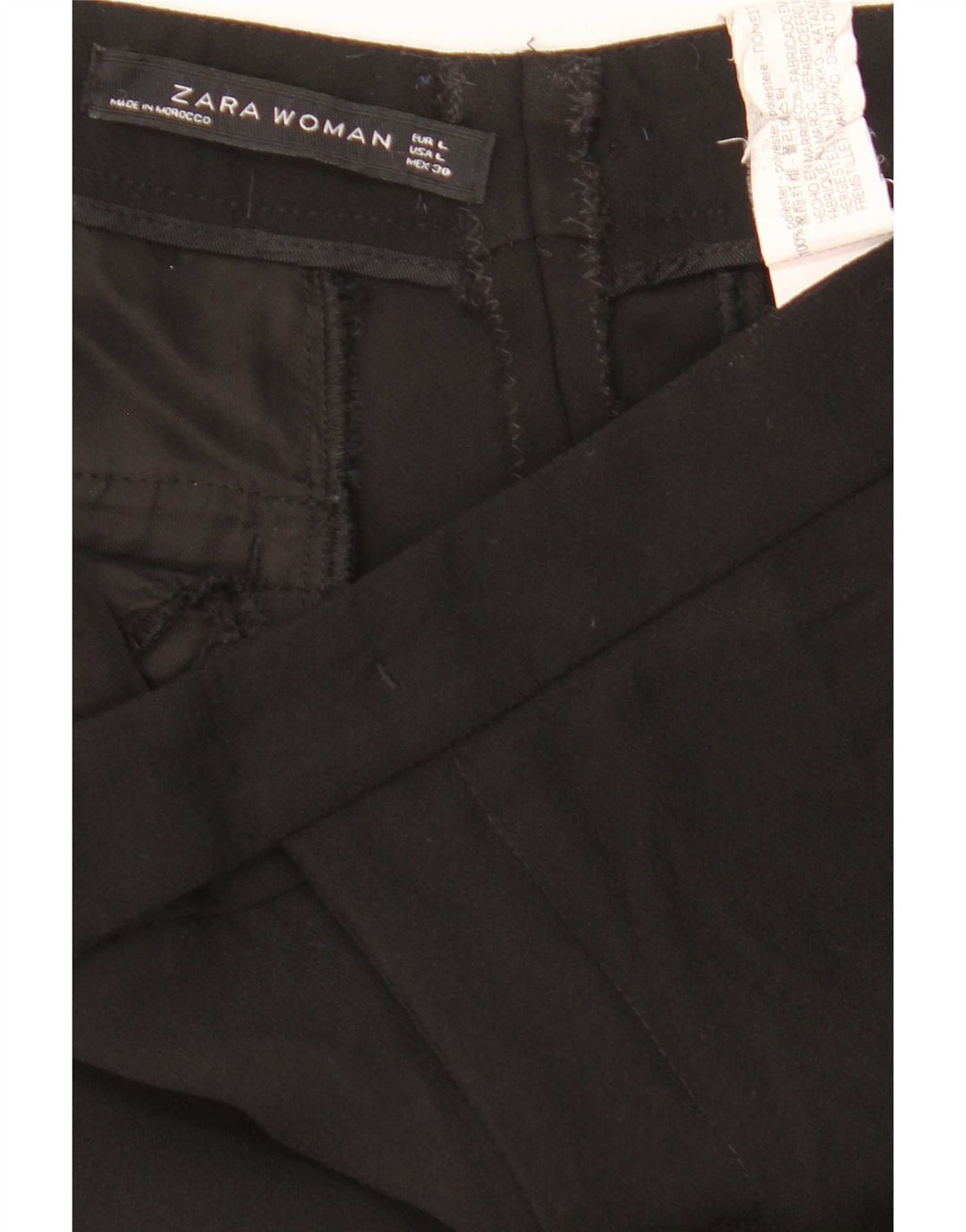 Zara Γυναικείο Παντελόνι Flare Casual Large W32 L32 Μαύρο Πολυεστέρα