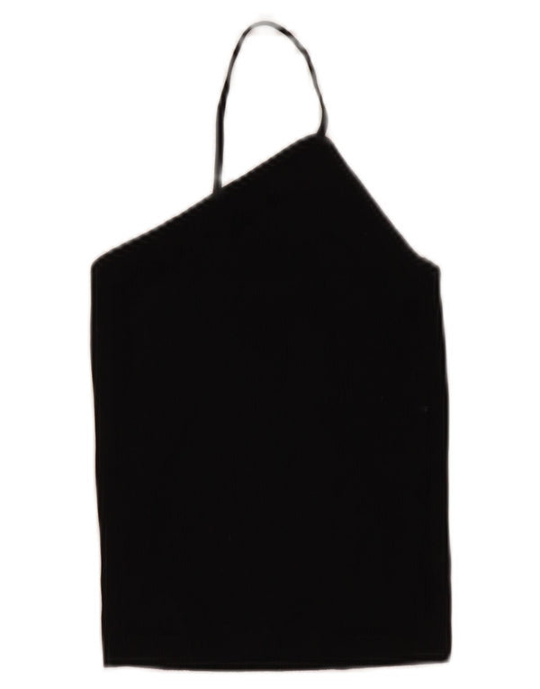 Zara Womens Crop Top UK 10 Small Black Viscose