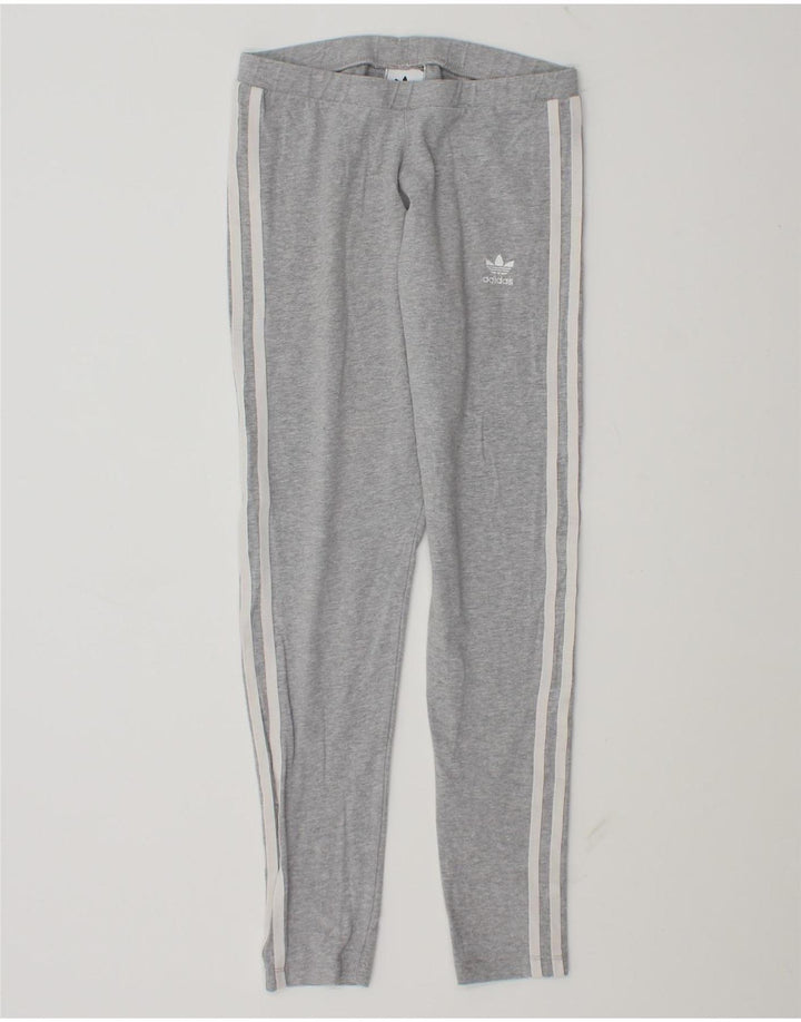 Γυναικείο κολάν Adidas UK 10 Μικρό γκρι βαμβακερό