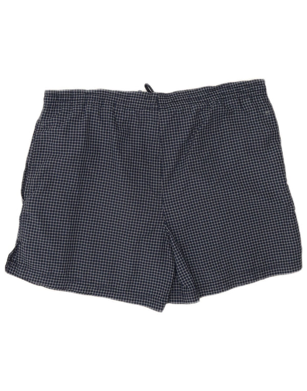 Umbro Mens Sport Shorts UK 30/32 Small Navy Blue Check Nylon