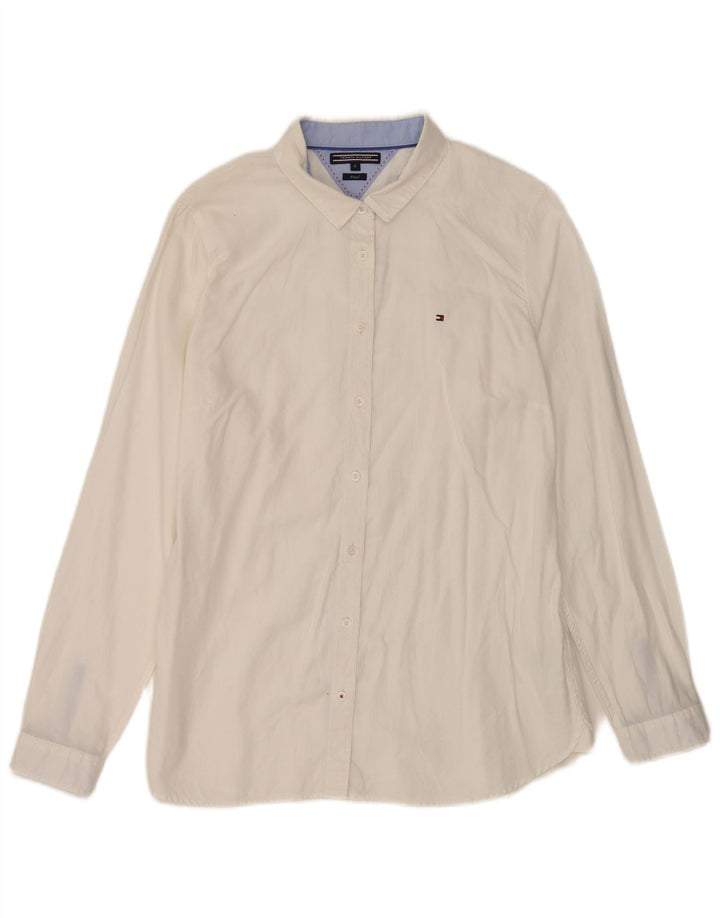 Tommy Hilfiger Γυναικείο Stretch πουκάμισο US 12 Large λευκό βαμβακερό